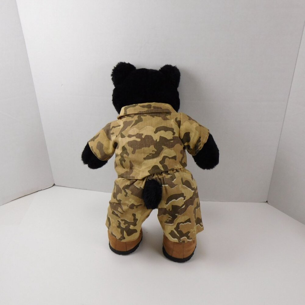 Black Bear W/Camo Clothes And Boots 16" Plush - Picture 5 of 7
